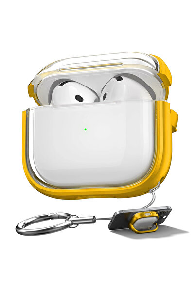 CaseOnn سماعات أبل إيربودز 3. غطاء نيسيل ذو حافة ملونة وقفل أصفر