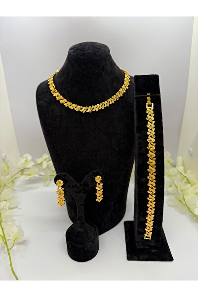 Constanza Exclusive 22 Ayar Altın Kaplama Özel Tasarım Takı Seti 1016