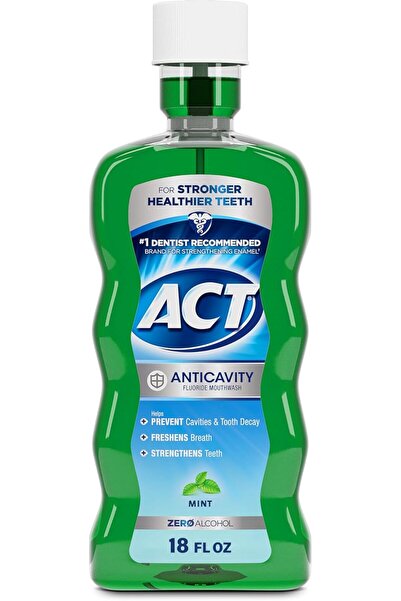 Act Alcohol-Free Fluoride Mouthwash Anti-Cavity Mint - 18 oz