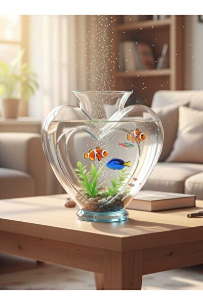 Heryerden Akvaryum Fanus Kalpli Model Hediyelik Balık Akvaryumu Beta Balığı Japon Balığı