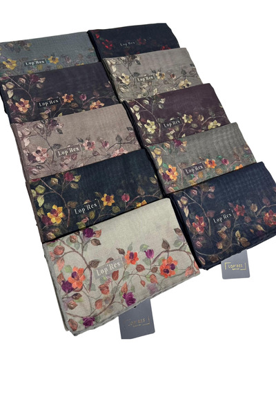 Hurma Kervanı Lopres Sarmaşık Çiçekli %100 Pamuk Eşarp 1 Adet