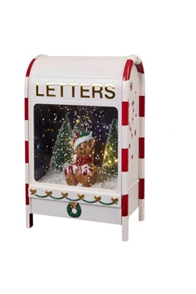 OEM Christmas light and sound decoration - mailbox with teddy bear