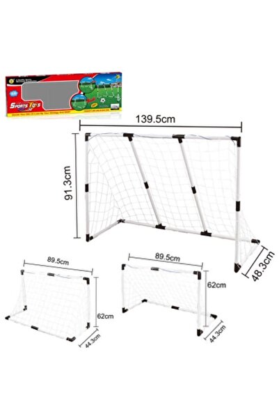 Doris Set of 2 2in1 transformable soccer goals with ball and pump included, Dimensions 139.50x91.3x48