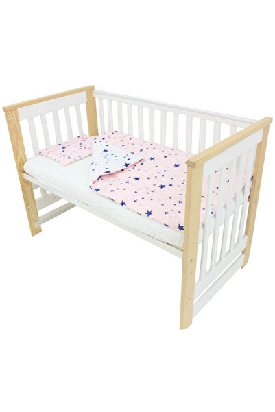 PRICHINDEL Lenjerie de pat pentru pătuț din bumbac, 3 piese, reversibilă, ste...