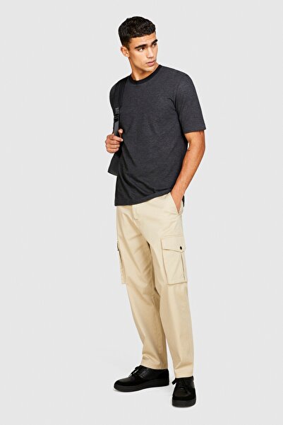 Sisley Men's Flexible Trapered Fit Cargo Pants 323A4Aihsf02V-Sis39A