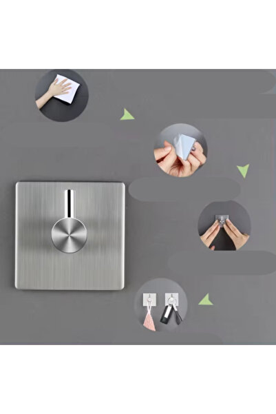 Sueva PROMERCO® Adhesive Stainless Steel Wall Hooks Set - 4 Pack for Bath and Kitchen