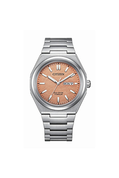 Citizen Zenshin Eco-Drive Super Titanium AW0130-85Z Salmon Dial Super Titanium Men's Watch