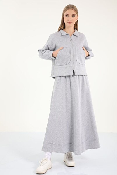 My City 5383 - Stylish Comfortable 3 Thread Sh Fleece-Lined Short Jacket Skir...