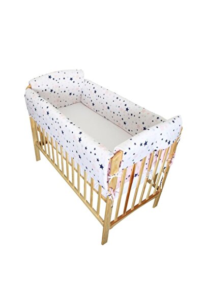 PRICHINDEL Set bară de protecție pentru pătuț, Maxi, 2 fețe, steluțe roz, 120...