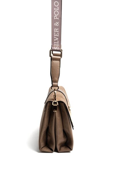 Silver Polo Silver & Polo Sp1009 Women's Crossbody Bag Suede Mink