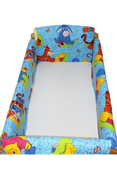 PRICHINDEL Set bară de protecție pentru pătuț, Maxi, Winnie și Aiurel, albast...