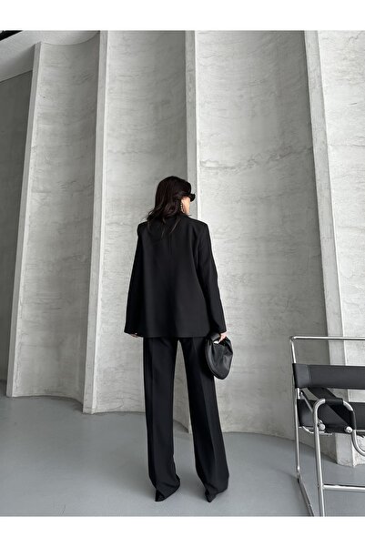 MADAMNİZ Striped Lined Belted Suit