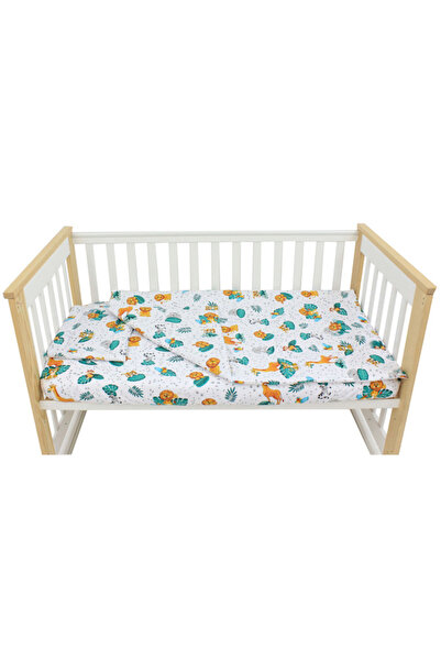 PRICHINDEL Set de lenjerie de pat din bumbac, 3 piese, animale din junglă, 12...