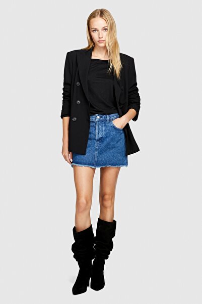 Sisley Women's 100% Cotton Denim Mini Skirt 323A4V8Jl001G-Sis902