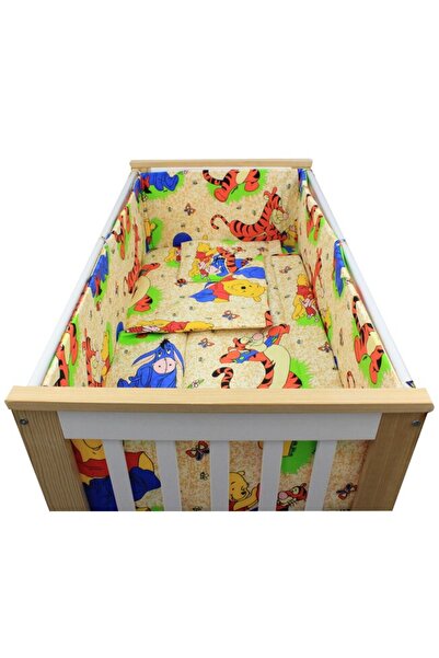 PRICHINDEL Lenjerie de pat pentru pătuț, 5 piese, Winnie și Aiurel, crem, 140...