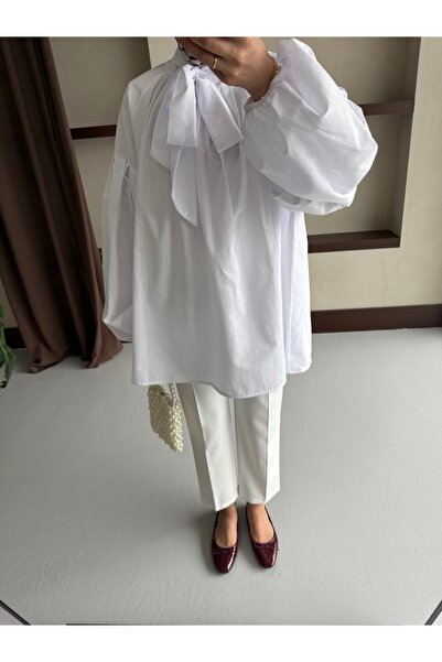 MOONSC Tie-Necklace Shirt