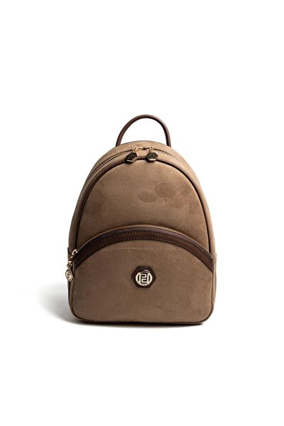 Silver Polo Silver & Polo Sp945 Women's Backpack Suede Mink-Brown