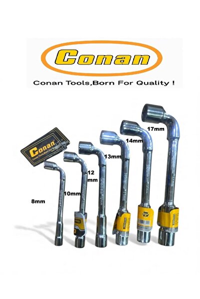 CONAN مجموعة مفاتيح ربط احترافية على شكل حرف L مكونة من 6 قطع (8،10،12،13،14،17 مم) - مصنوعة من الفولاذ الكربوني المزور عالي القوة