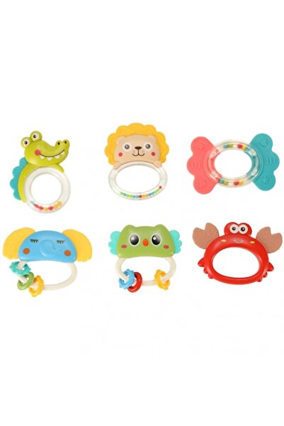 Bibi-Inn Set of 6 Teething Toys and Rattles - Multicolor