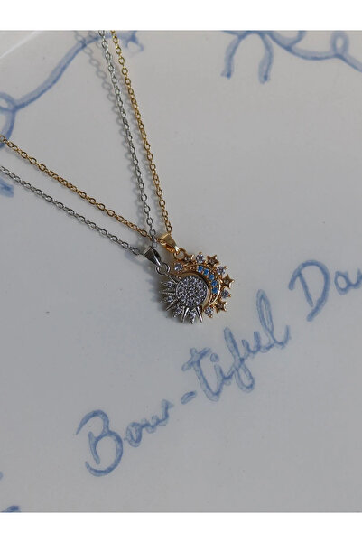 Reorah Collection Moon and Sun Magnetic Couple Necklace