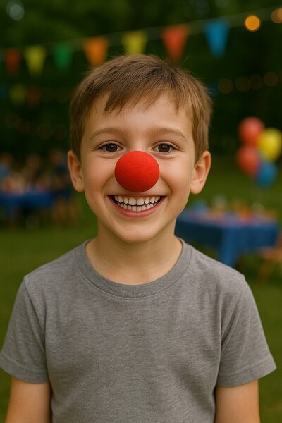 TOYFEST Children's Clown Wig Colorful Curly Model and Red Sponge Nose Costume Accessory Set