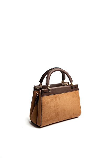 Silver Polo Silver & Polo Sp1193 Women's Handbag Suede Tan-Brown
