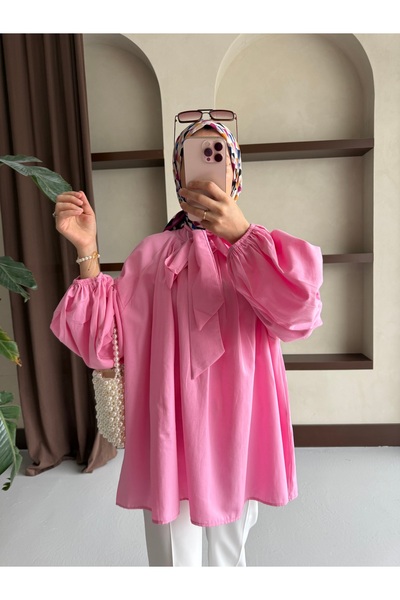 MOONSC Tie-Necklace Shirt