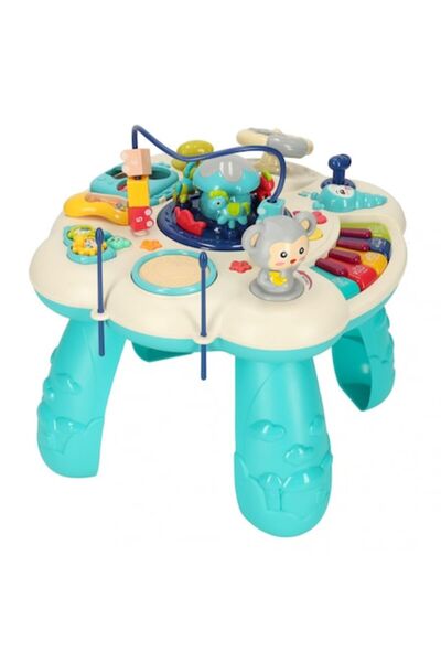 Ikonka Bibi Masă de activități albastră pentru pian pentru copii