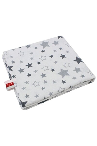 PRICHINDEL Flannel cotton blanket, gray stars, 80 x 100 cm