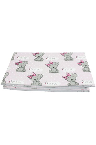 PRICHINDEL Protecție laterală pat, „It is a girl”, gri reversibilă, 180 x 30 cm