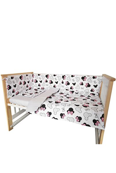 PRICHINDEL Set de lenjerie de pat 4 piese, Prichindel, Minnie, gri, 120x60cm