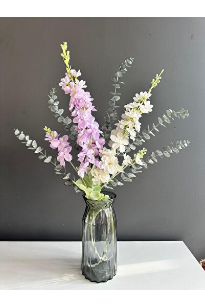 Luvienn Bahar Çiçekleri Şebboy Aranjmanı-Okaliptuslu Dekoratif Vazo Çiçeği