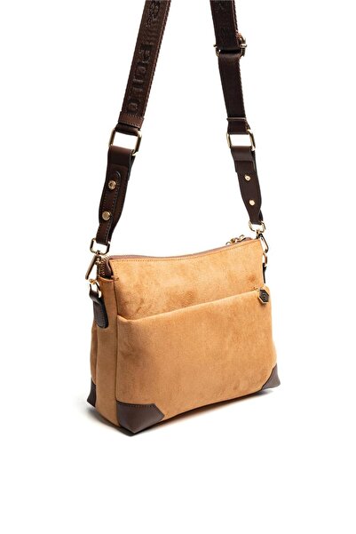 Silver Polo Silver & polo sp1110 women's crossbody bag suede brown-brown