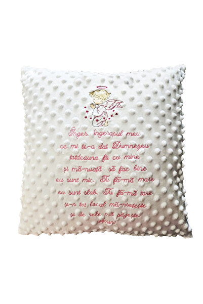 PRICHINDEL Minky Pillow, Little Angel, white, 40 x 40 cm