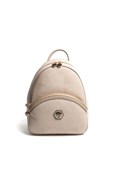 Silver Polo Silver & Polo Sp945 Women's Backpack Suede Beige-Sand