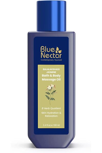 Blue Nectar زيت للجسم للنساء والرجال | زيت للاستحمام والتدليك مع الأشواغاندا وزيت الياسمين الطبيعي