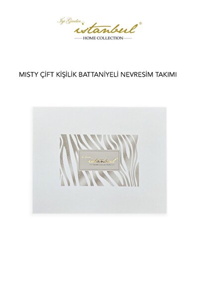İyi Geceler İstanbul Misty Double Blanket Duvet Cover Set Argento Gray