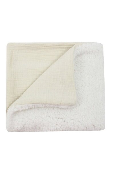 PRICHINDEL Teddy Deluxe Blanket, muslin reverse cream, 80 x 100 cm, cream