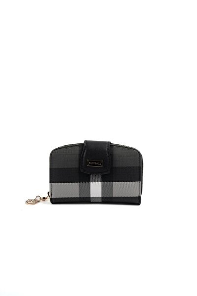 Silver Polo Silver & polo sp874 women's wallet & card holder plaid black