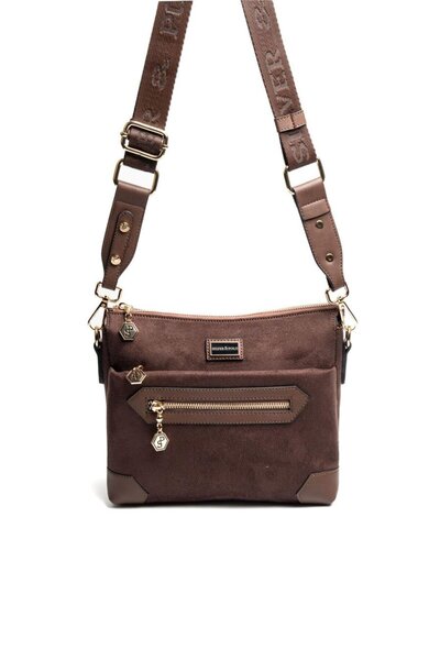 Silver Polo Silver & polo sp1110 women's crossbody bag suede brown