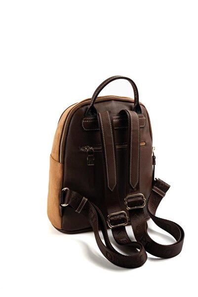 Silver Polo Silver & Polo Sp901 Women's Backpack Suede Tan-Brown