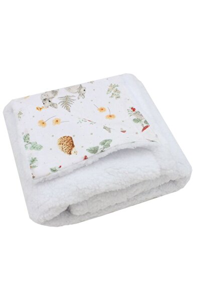 PRICHINDEL Deluxe blanket, Teddy with cotton reverse, little fox, 80 x 100 cm, white