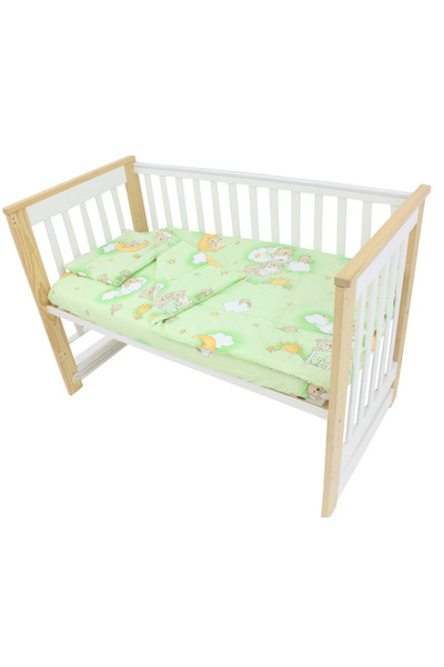 PRICHINDEL Lenjerie de pat pentru pătuț din bumbac, 3 piese, Sleepy Teddy, ve...