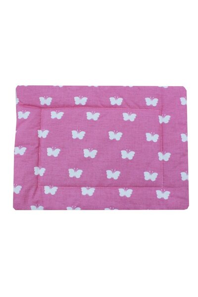 PRICHINDEL Pernă subțire din bumbac, Fluturi, roz, 37 x 28 cm
