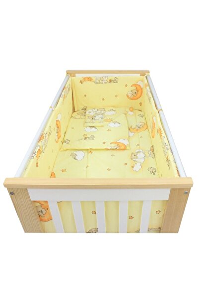 PRICHINDEL Set de lenjerie de pat Sleepy Bear, galben, 5 piese 140x70 cm