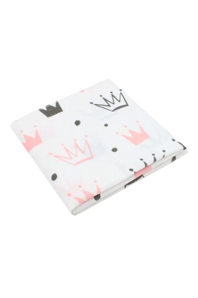 PRICHINDEL Înfășat din bumbac (Coronițe roz), 80 x 70 cm