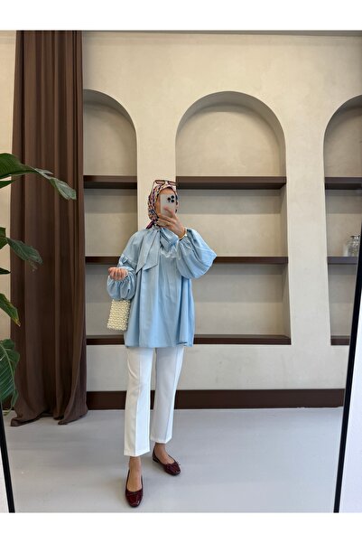 MOONSC Tie-Necklace Shirt