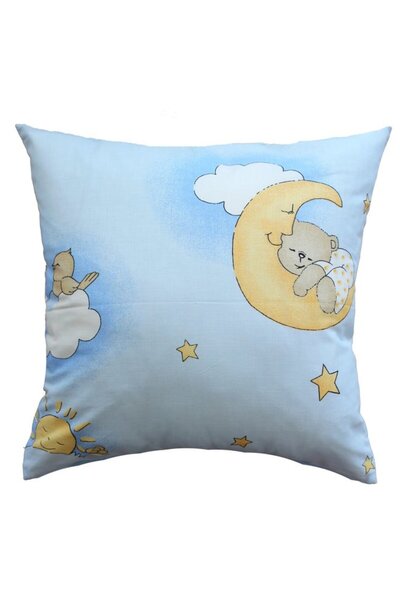 PRICHINDEL Pillowcase, Sleepy Teddy Bear, Blue