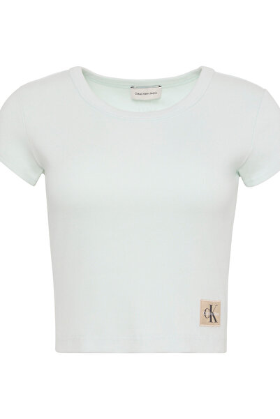 Calvin Klein Kadın Su Yeşili Ribanalı T-shirt