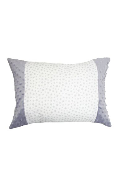 PRICHINDEL Minky Pillow Gray with Gray Stars, 30 x 40 cm